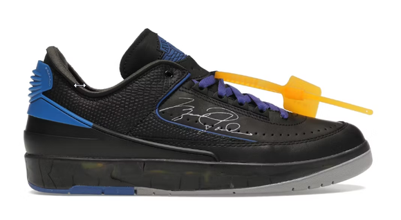 Jordan 2 Off White Black/Blue - size 12.5
