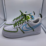 Nike Air Force 1 Worldwide White Blue Fury - size 11