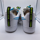 Nike Air Force 1 Worldwide White Blue Fury - size 11