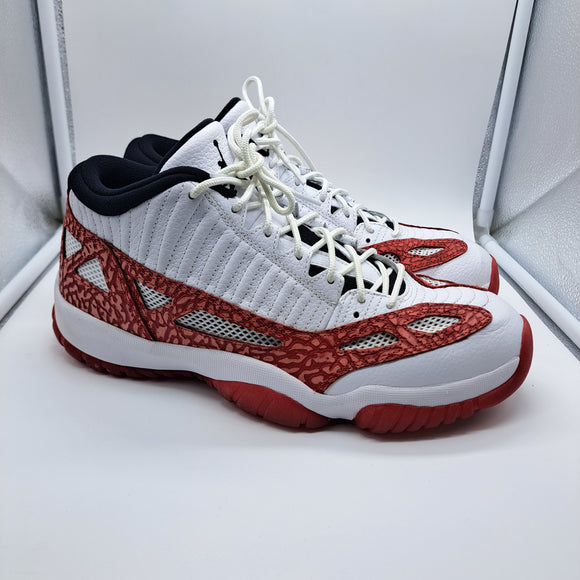 Jordan 11 Low IE White Gym Red - size 10