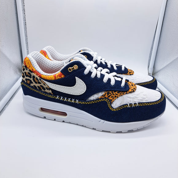 Nike Air Max 1 PRM Denim Leopard - size 11.5