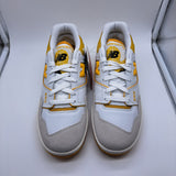 New Balance 550 Sea Salt Varsity Gold - size 8