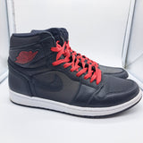 Jordan 1 Black Satin Gym Red - size 10.5