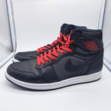 Jordan 1 Black Satin Gym Red - size 10.5