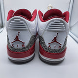 Jordan 3 Cardinal Red - size 9.5