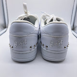 Bapesta White Studded  - size 8.5
