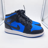 Jordan 1 Mid Black Royal Blue - size 6y