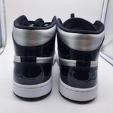 Jordan 1 Mid Patent Black White Metallic Gold - size 9.5