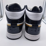 Jordan 1 Mid Patent Black White Gold - size 9.5