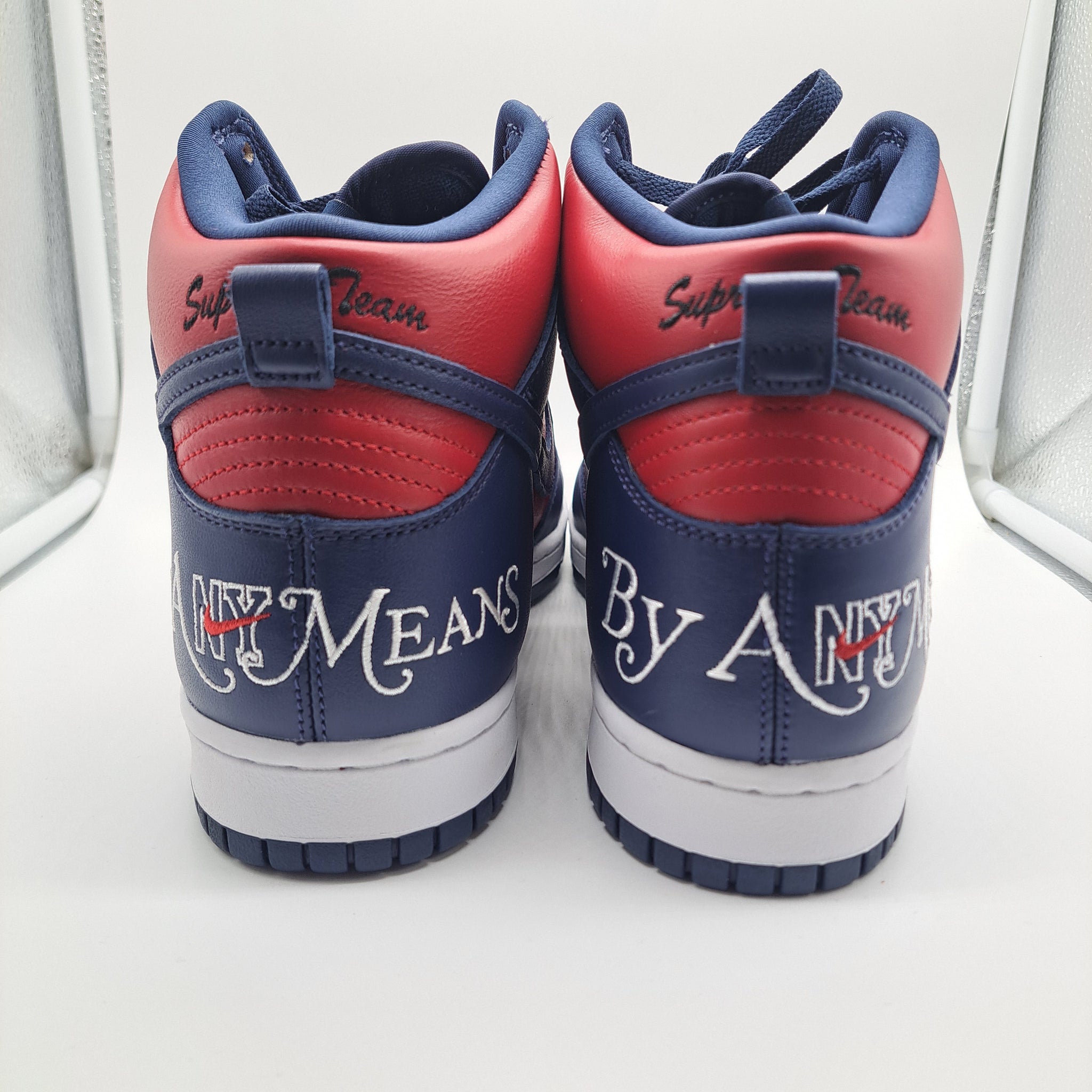 Shop Nike SB Dunk High Supreme Navy Red - size 9 Online & In Store